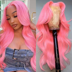 Pink Body Wave Lace Front Wig