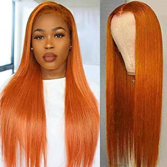 🍊 Copper Orange Straight Wig